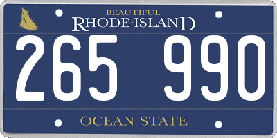 RI license plate 265990