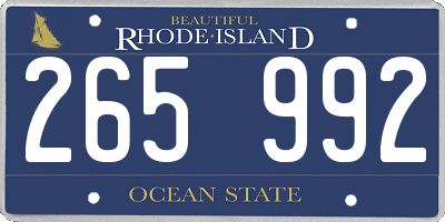 RI license plate 265992