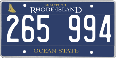 RI license plate 265994