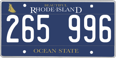 RI license plate 265996