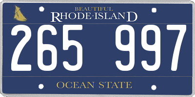 RI license plate 265997
