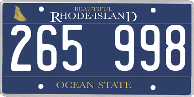 RI license plate 265998