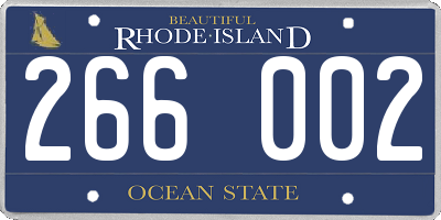 RI license plate 266002