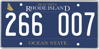 RI license plate 266007