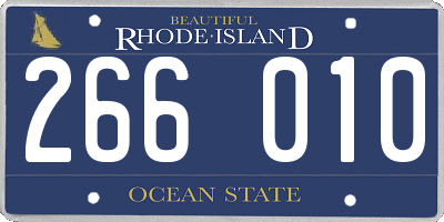 RI license plate 266010