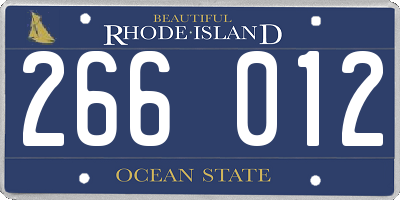 RI license plate 266012