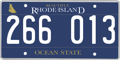 RI license plate 266013