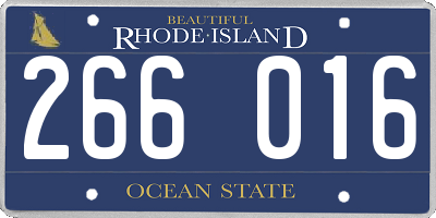 RI license plate 266016