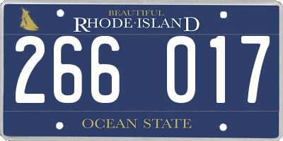 RI license plate 266017