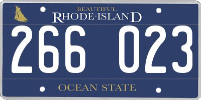 RI license plate 266023