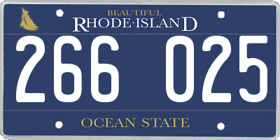 RI license plate 266025