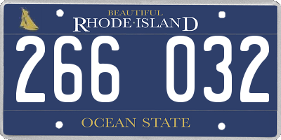 RI license plate 266032