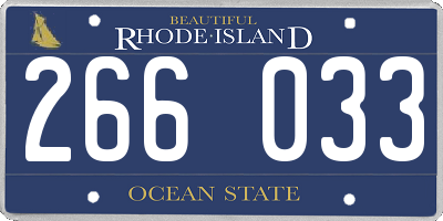 RI license plate 266033