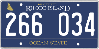 RI license plate 266034