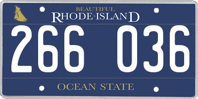 RI license plate 266036