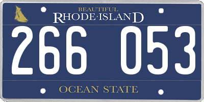 RI license plate 266053