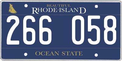 RI license plate 266058