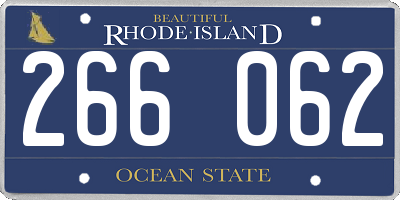 RI license plate 266062