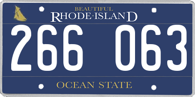 RI license plate 266063