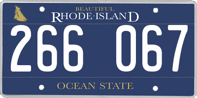 RI license plate 266067