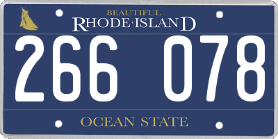 RI license plate 266078