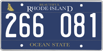 RI license plate 266081