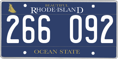 RI license plate 266092