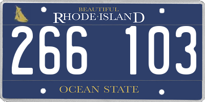 RI license plate 266103