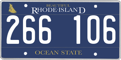 RI license plate 266106