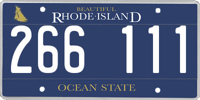 RI license plate 266111