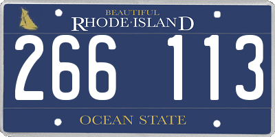 RI license plate 266113
