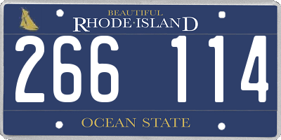 RI license plate 266114