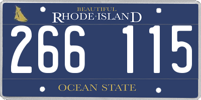 RI license plate 266115