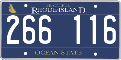 RI license plate 266116