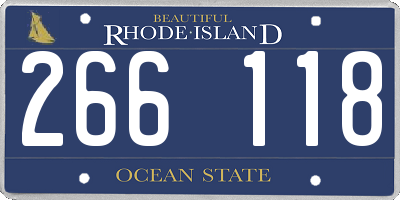 RI license plate 266118