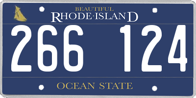 RI license plate 266124