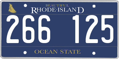 RI license plate 266125