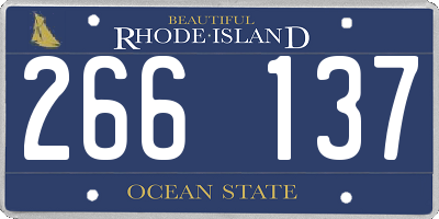 RI license plate 266137