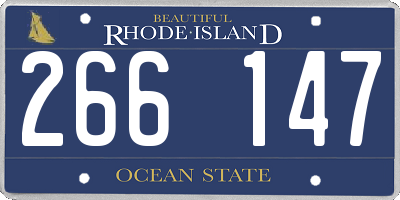 RI license plate 266147
