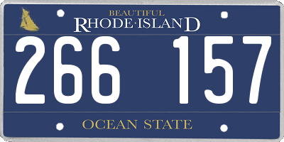 RI license plate 266157