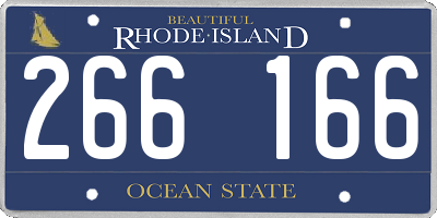 RI license plate 266166