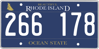 RI license plate 266178