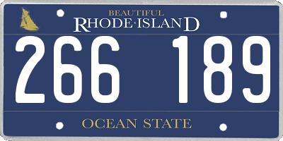 RI license plate 266189