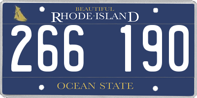 RI license plate 266190