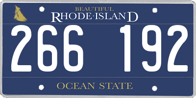 RI license plate 266192