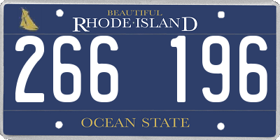 RI license plate 266196