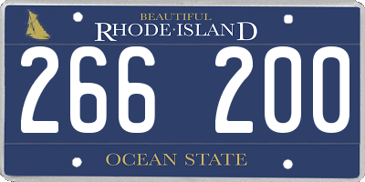 RI license plate 266200
