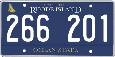 RI license plate 266201