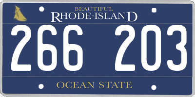 RI license plate 266203