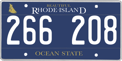 RI license plate 266208